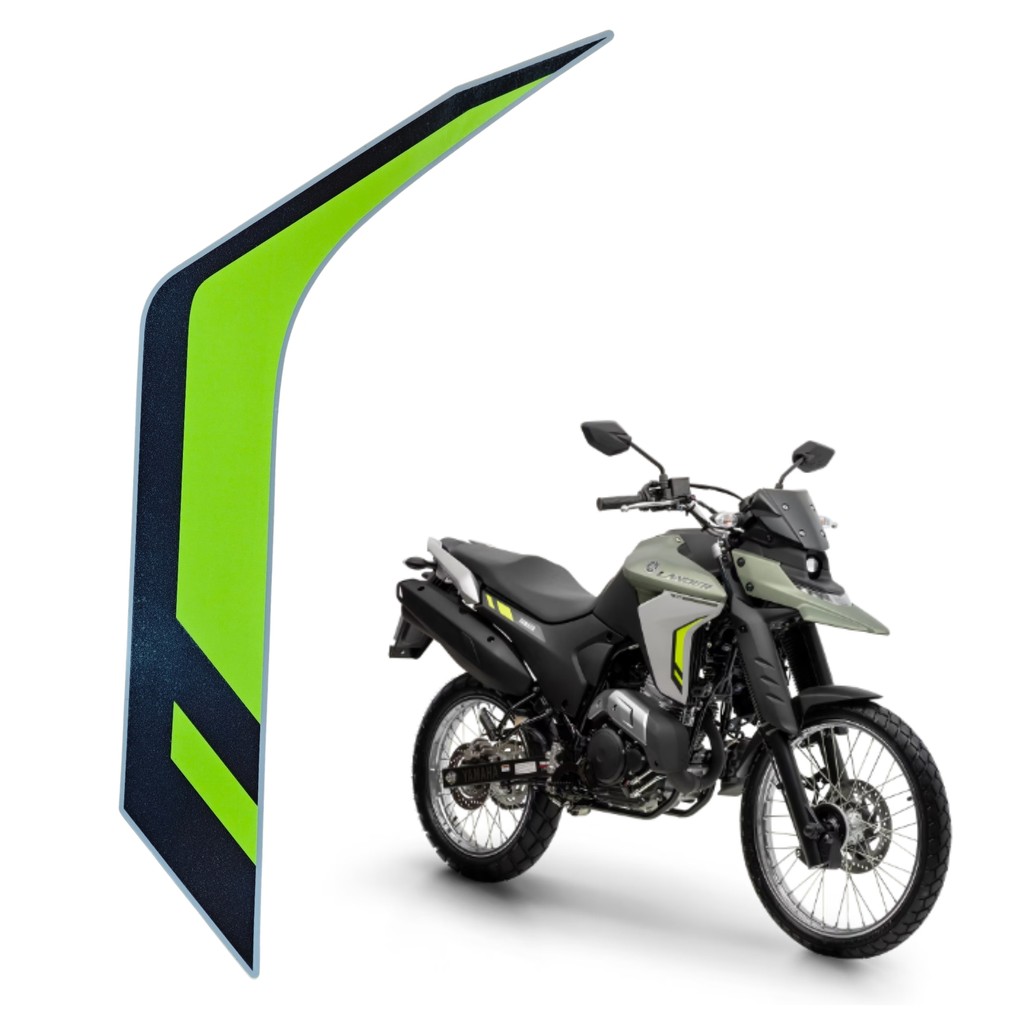 ADESIVO GRÁFICO ABA TANQUE DIREITO XTZ LANDER 250 2025 VERDE