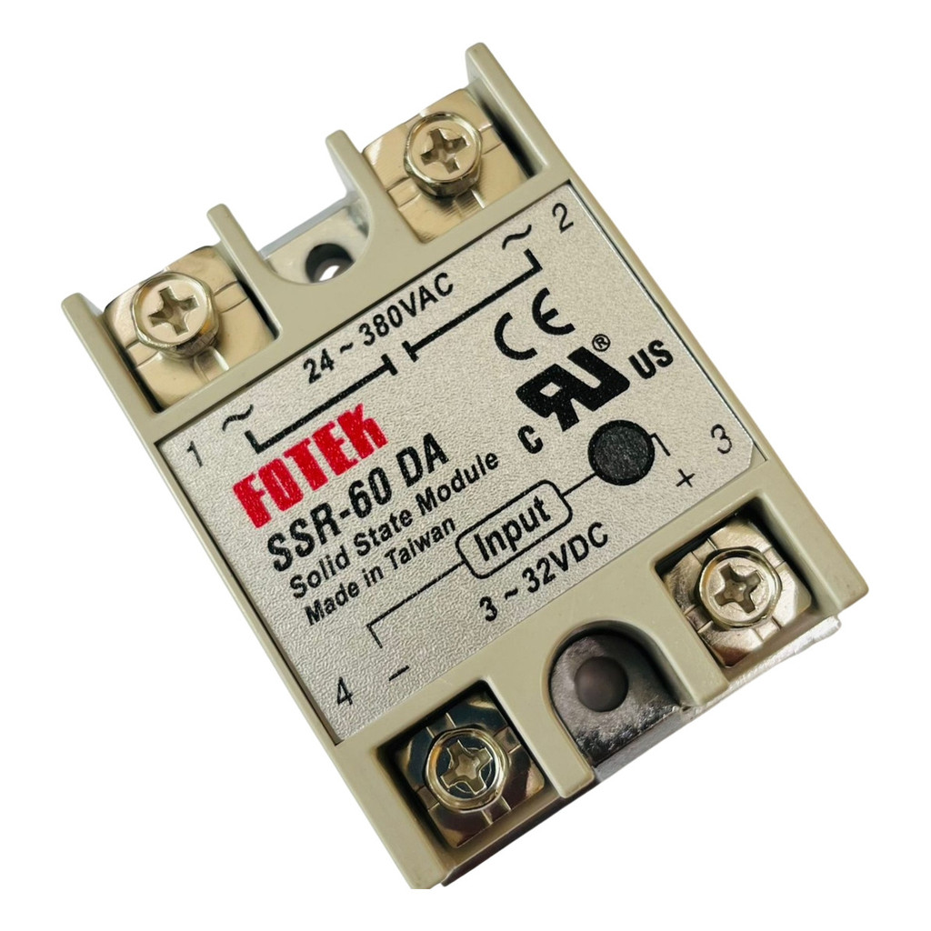 Relé De Estado Sólido Industrial 60A SSR-60DA 3-32VDC 24-380VAC
