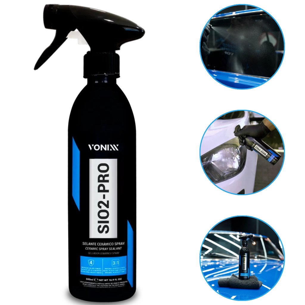 Vonixx SIO2-PRO Spray 500ml – Manutenção de Vitrificação e Proteção Duradoura pa