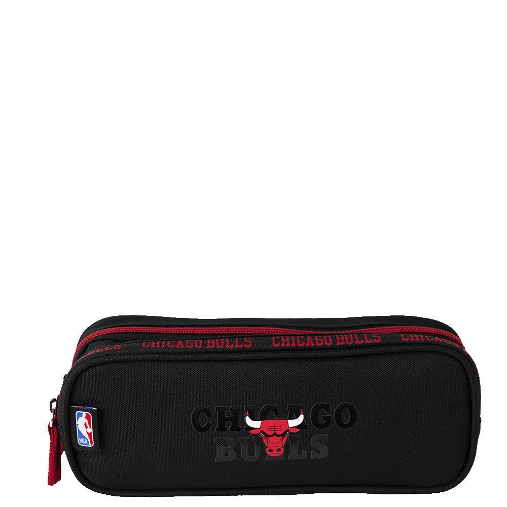 Estojo 2 Compartimentos Nba Legend - Bulls Preto