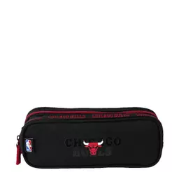 Estojo 2 Compartimentos Nba Legend - Bulls Preto