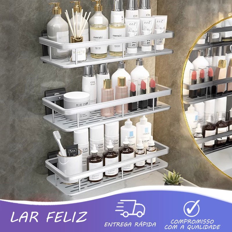 KIT 3 Suporte Prateleira De Canto Para Banheiro / Cozinha-Uso multifuncional em Oferta na Shopee