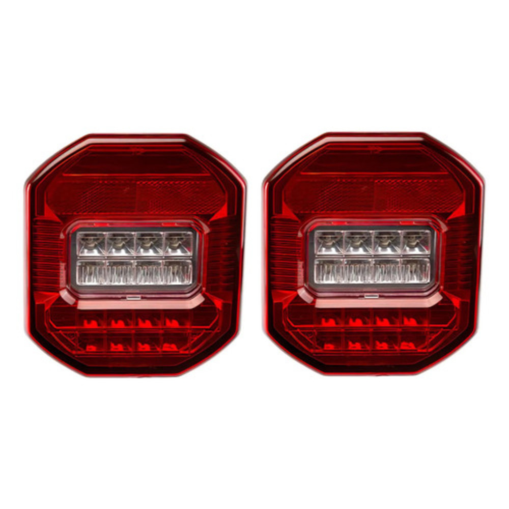 Par Lanterna Traseira Led Vw Constellation Ford Troller Ambos Lados Cristal Vermelho