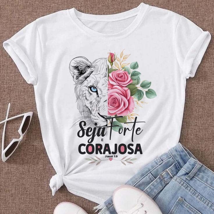 T-shirt 30.1 Camiseta T-shirt Feminina  Cristã Estampas Variadas Premium Envio Imediato