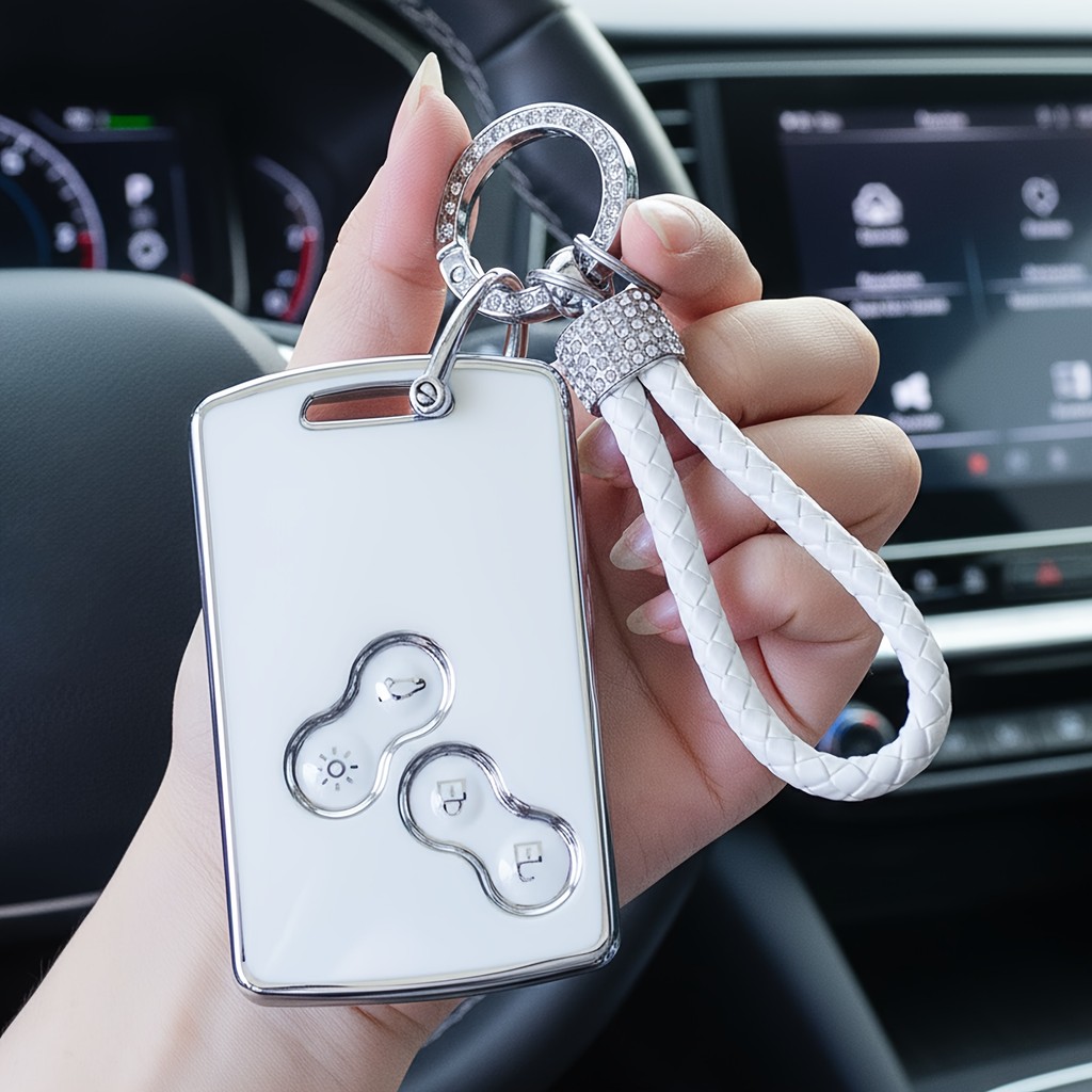Capa TPU Para Chave Remota De Carro Com Chaveiro Renault Megane Laguna Koleos Fluence Scenic Clio Captur