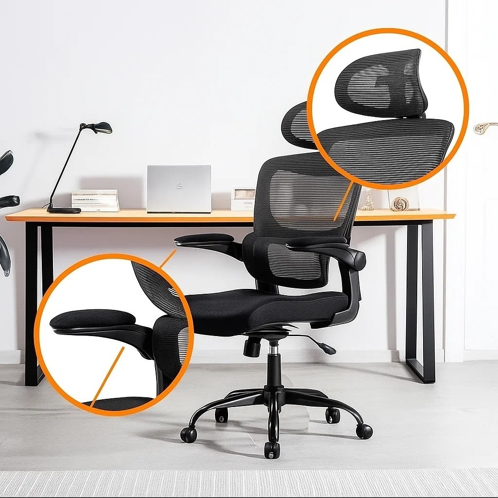 Cadeira Gamer Escritório Ergonômica Giratória Preta Reclinável Apoio Lombar Home Office Computador