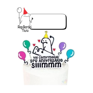 Topo Topper de Bolo Flork Bento Divertido Personalizado Nome e Idade Mod3 em Oferta na Shopee