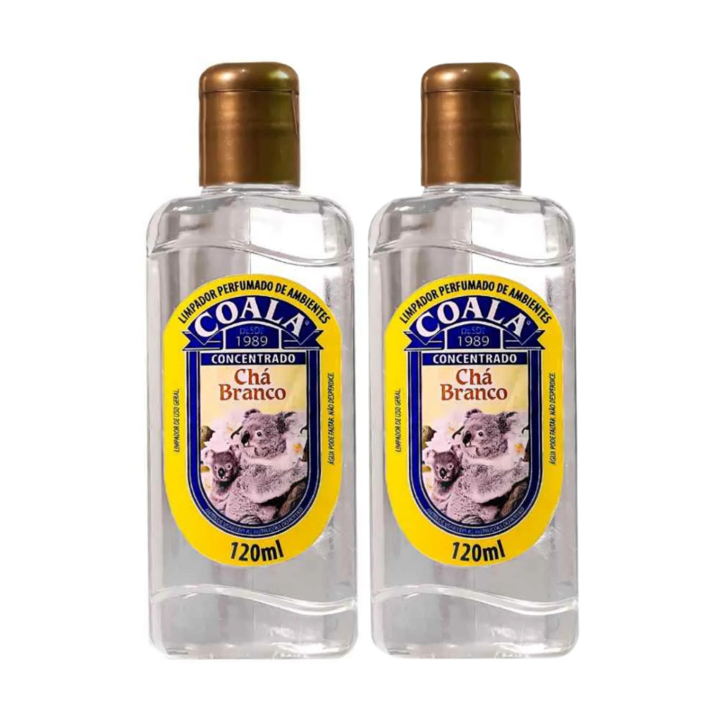 Essência Limpador Perfumado 120mL Chá Branco Coala Kit com 2 Unidades