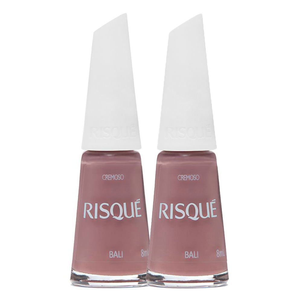 Kit 2 Esmalte Risqué Rosas Cremoso Cor Bali 8ml