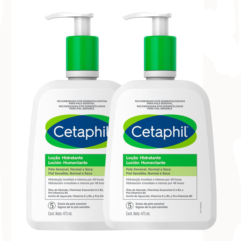 Kit 2 Cetaphil Loção Hidratante Galderma para Pele Normal a Seca 473ml em Oferta na Shopee