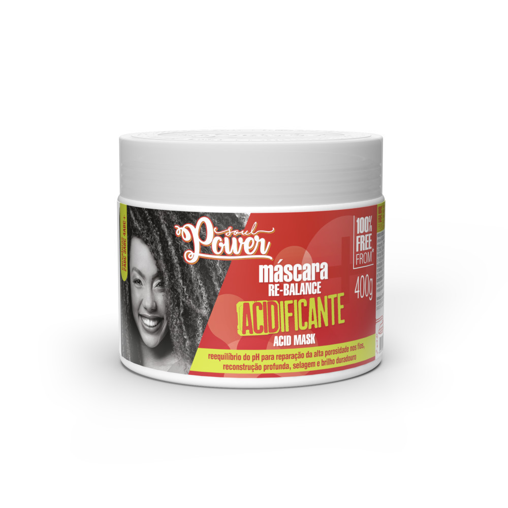 Máscara Acidificante Soul Power - Reconstrução, Brilho e Proteção - 400g em Oferta na Shopee