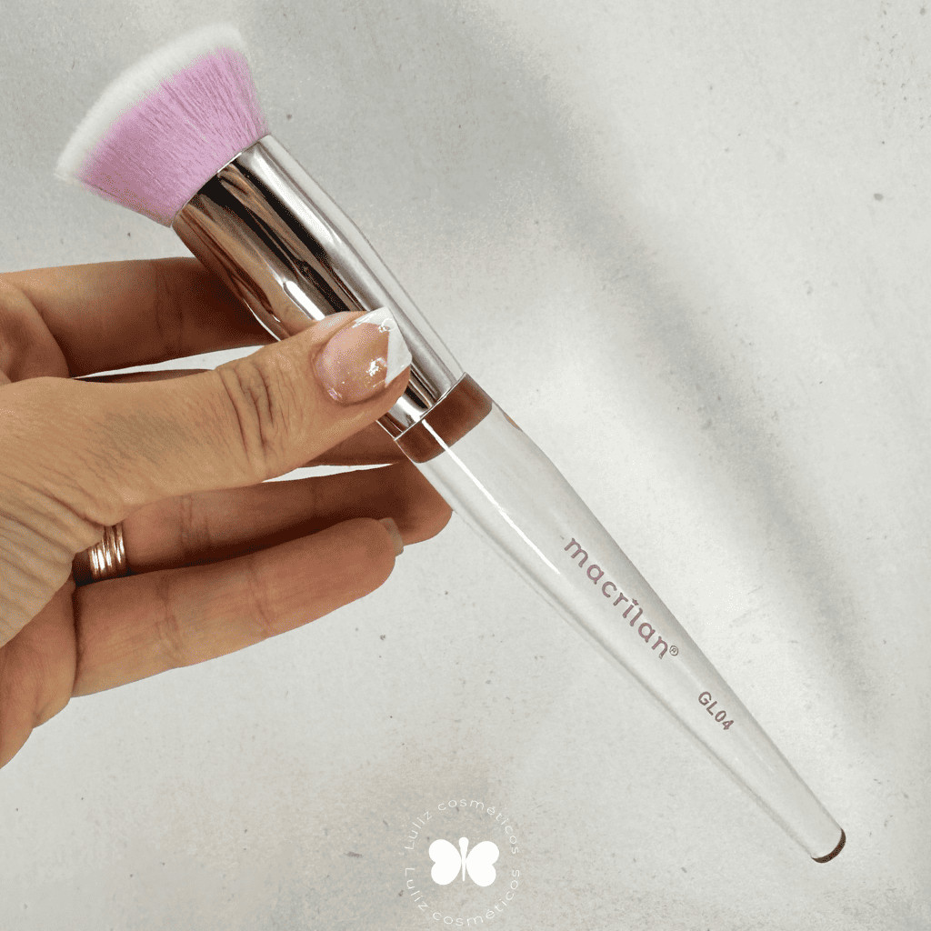 Pincel GL04 Profissional Kabuki Reto - Linha Let's Glam - Macrilan
