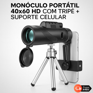 Telescópio Monóculo 40x60 HD Zoom Portátil Suporte de Celular e Tripé em Oferta na Shopee