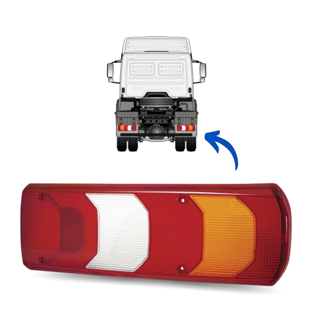 Lente Lanterna Traseira Direita Para Caminhões Mercedes Benz Actros, Accelo, Atego e Axor