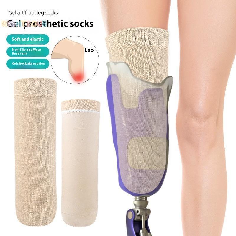 Rightrous Protético Coto Psiquiatra Abaixo Do Joelho Alta Elasticidade Engrossado Gel Manga Prótese Meias Novo