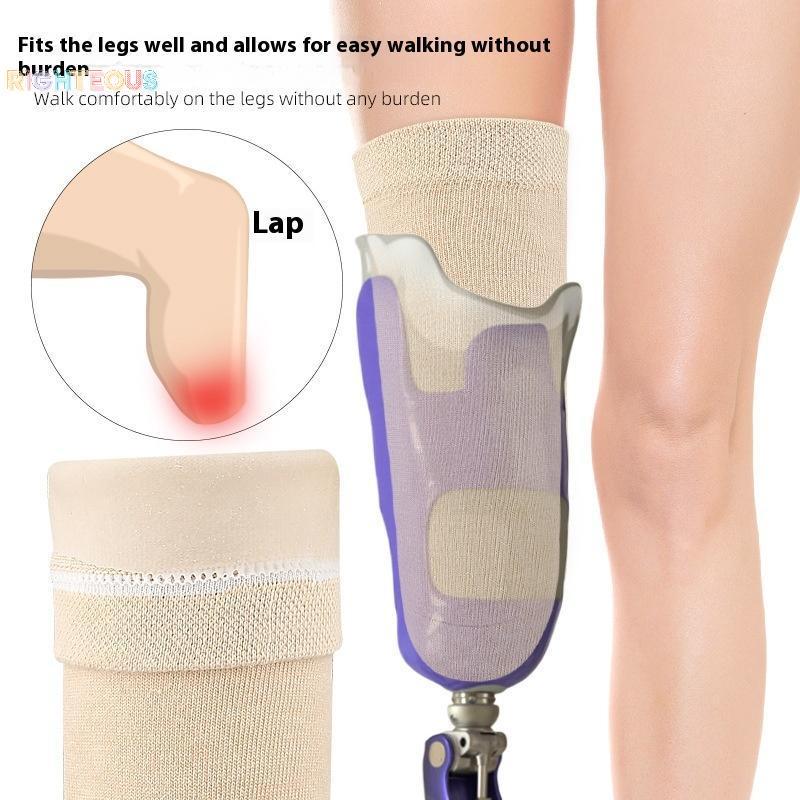 Rightrous Protético Coto Psiquiatra Abaixo Do Joelho Alta Elasticidade Engrossado Gel Manga Prótese Meias Novo