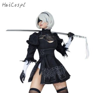 Nier Automata Yorha 2B Cosplay Terno Anime Roupa Feminina Disfarce Traje Conjunto Fantasia Halloween Meninas Festa Vesti em Oferta na Shopee