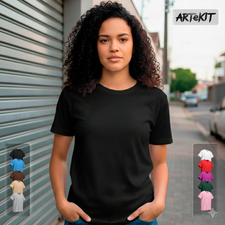 Camiseta Preta Feminina Algodão Lisa, Camiseta Preta Básica.