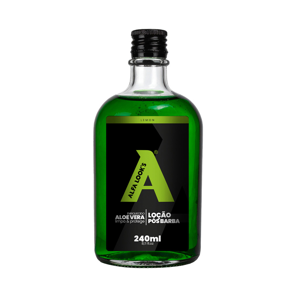 LOÇÃO PÓS BARBA LEMON  240ML ALFA LOOK'S - VERDE