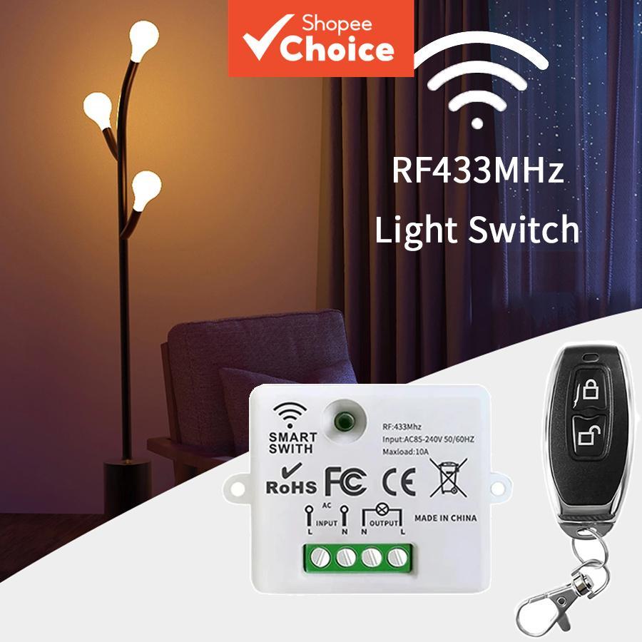 Interruptor Inteligente Universal RF 433MHz para Luz, Controle Remoto Sem Fio, Receptor de Relé 10A, Mini Módulo com