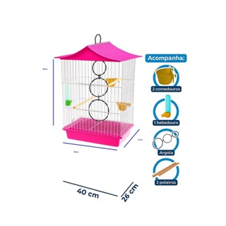 Gaiola ou Viveiro Calopsita CHINESINHA Completa com Acessórios Bebedouro Argolas Vivopet A em Oferta na Shopee