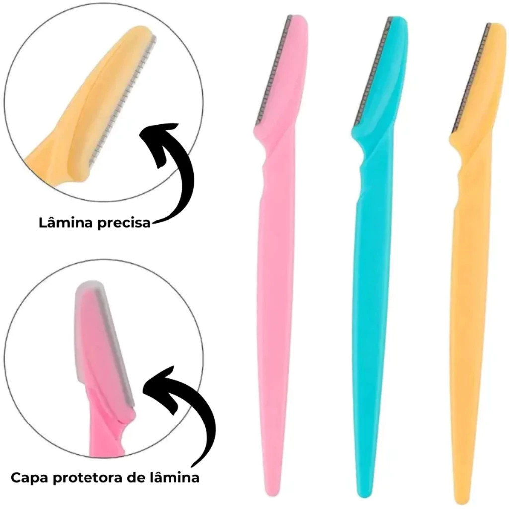 Kit 9 Lâminas para Sobrancelhas e Depilação Facial Prática