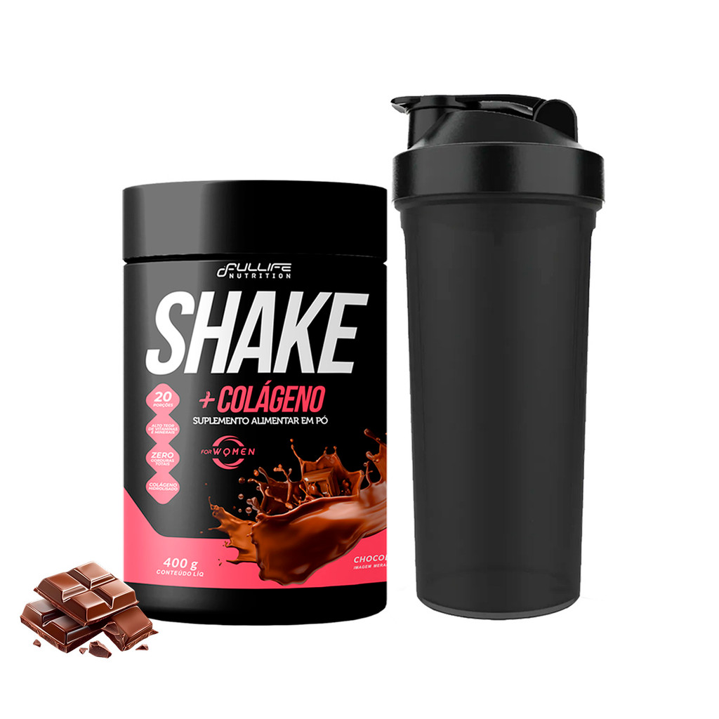 Shake Substituto de Refeição Com Colágeno 400g + Coqueteleira para Academia
