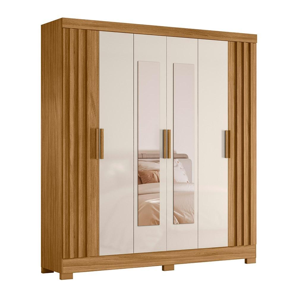 Roupeiro 6 Portas Valenca 195cm Freijó/Off White - Moval
 em Oferta na Shopee