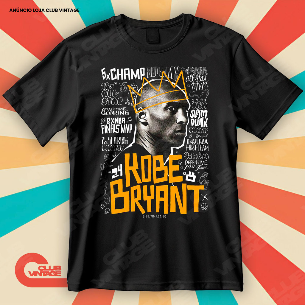 Camiseta Kobe Bryant Basquete Blusa Camisa Esporte 100% Algodão