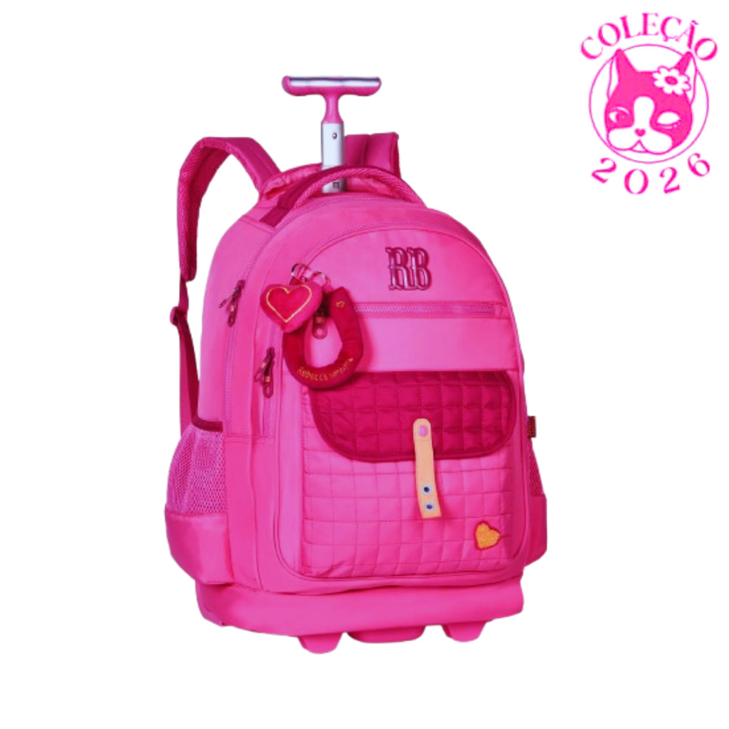 Mochila de Rodinhas Rebecca Bonbon Plush Dreams - Clio Style Cor:Rosa em Oferta na Shopee