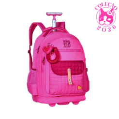 Mochila de Rodinhas Rebecca Bonbon Plush Dreams - Clio Style Cor:Rosa