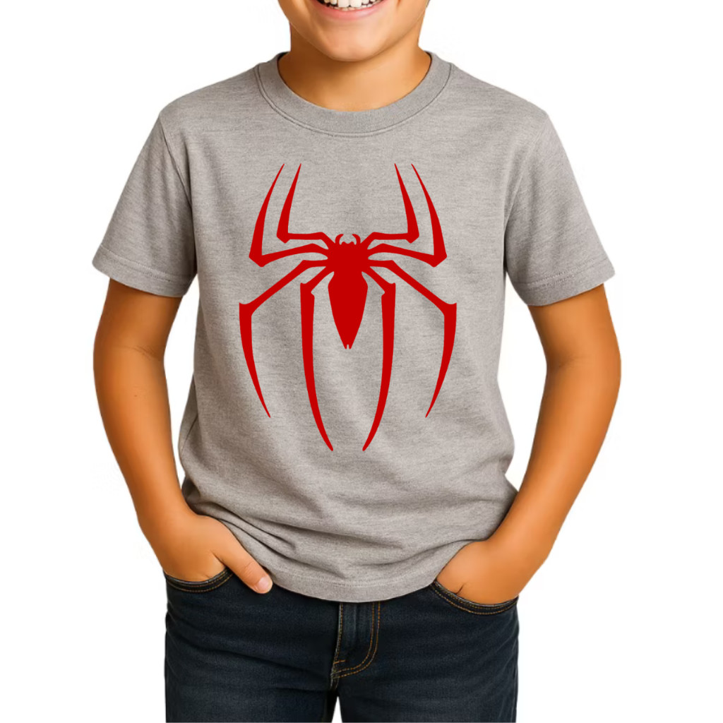 Camiseta Infantil Juvenil Aranha Homem Aranha Camisa Estampada Spider Man 100% Algodão N° 2 ao 16