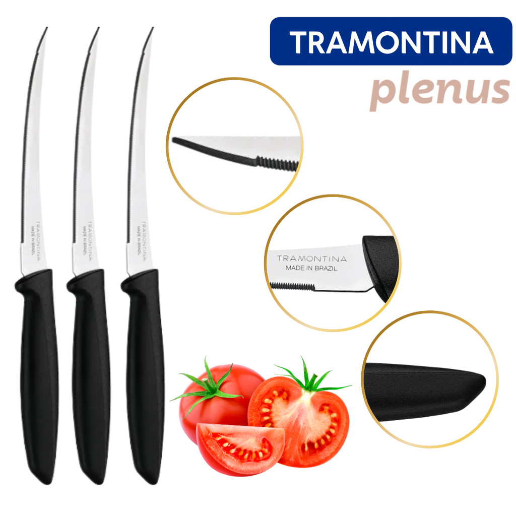Faca Tomate Tramontina Plenus Micro Serrilhada em Inox em Oferta na Shopee