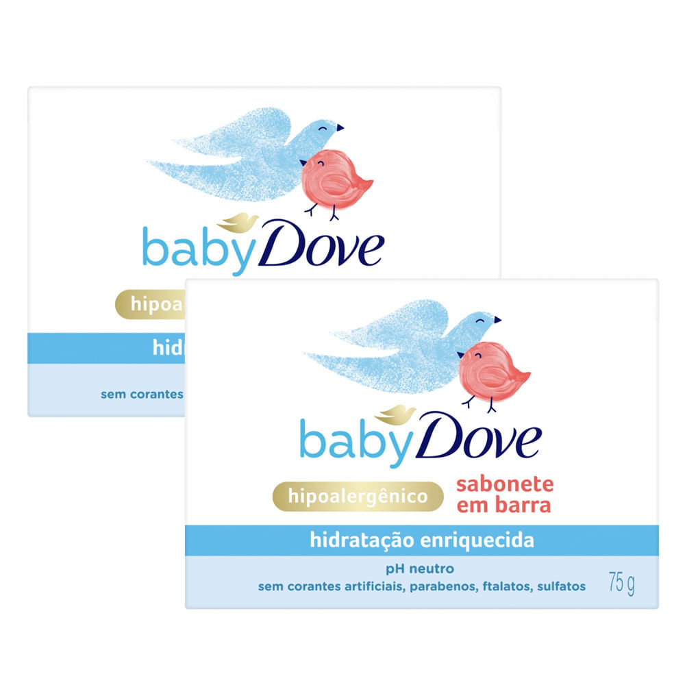 Kit 2 Sabonete em Barra Dove Baby Hidratação Enriquecida 75g em Oferta na Shopee