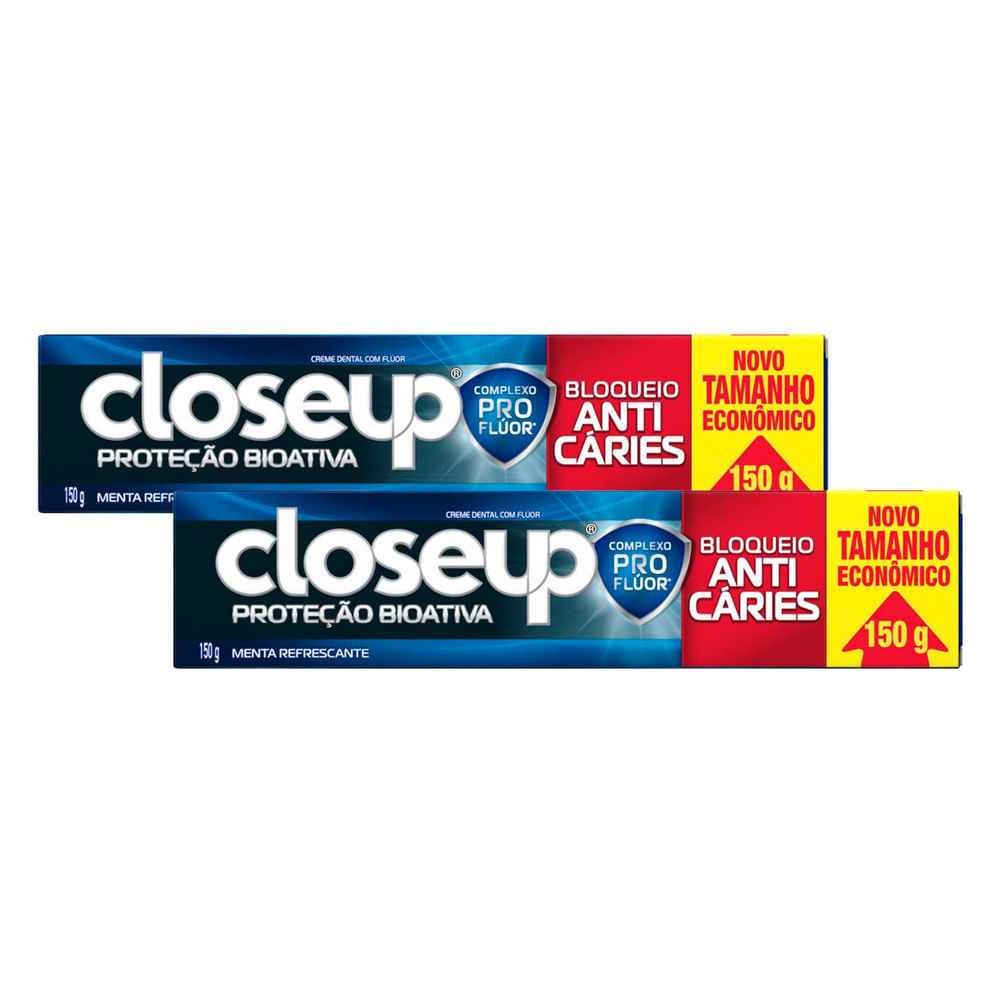 Kit 2 Creme Dental Close Up Proteção Bioativa Anticáries 150g em Oferta na Shopee