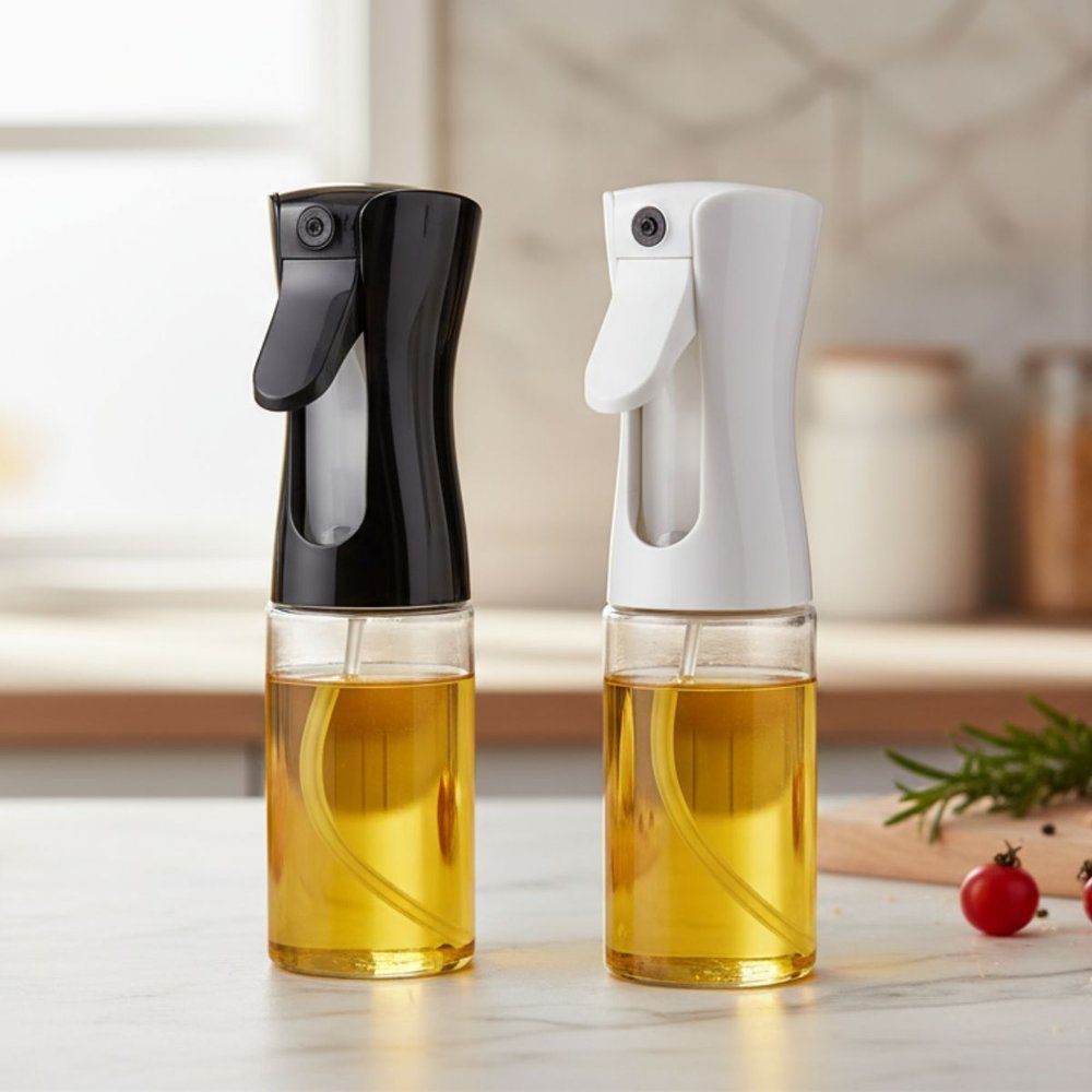 Kit 2 Galheteiros Spray 220ml Galheteiro Borrifador Cozinha Vidro Pulverizador Culinário Azeite Vinagre