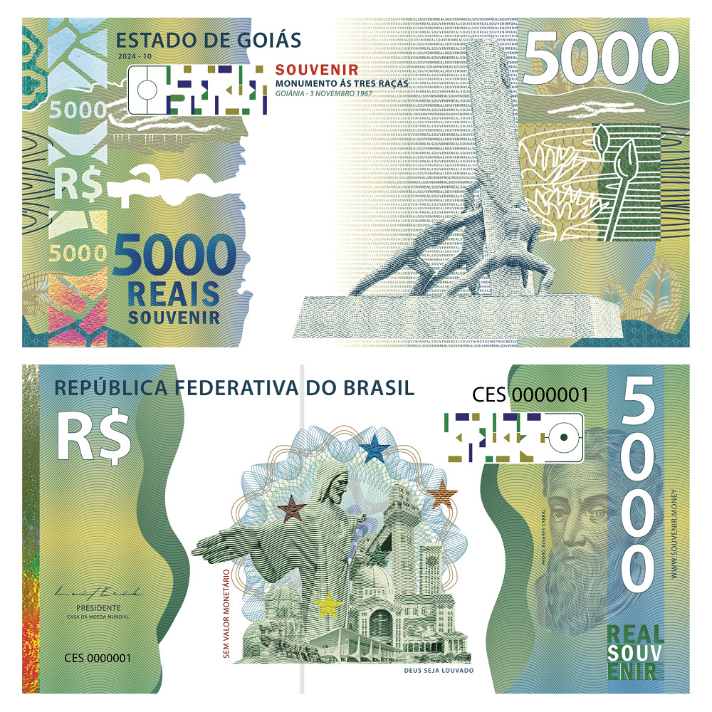 Cédula Real Souvenir Estado de Goiás