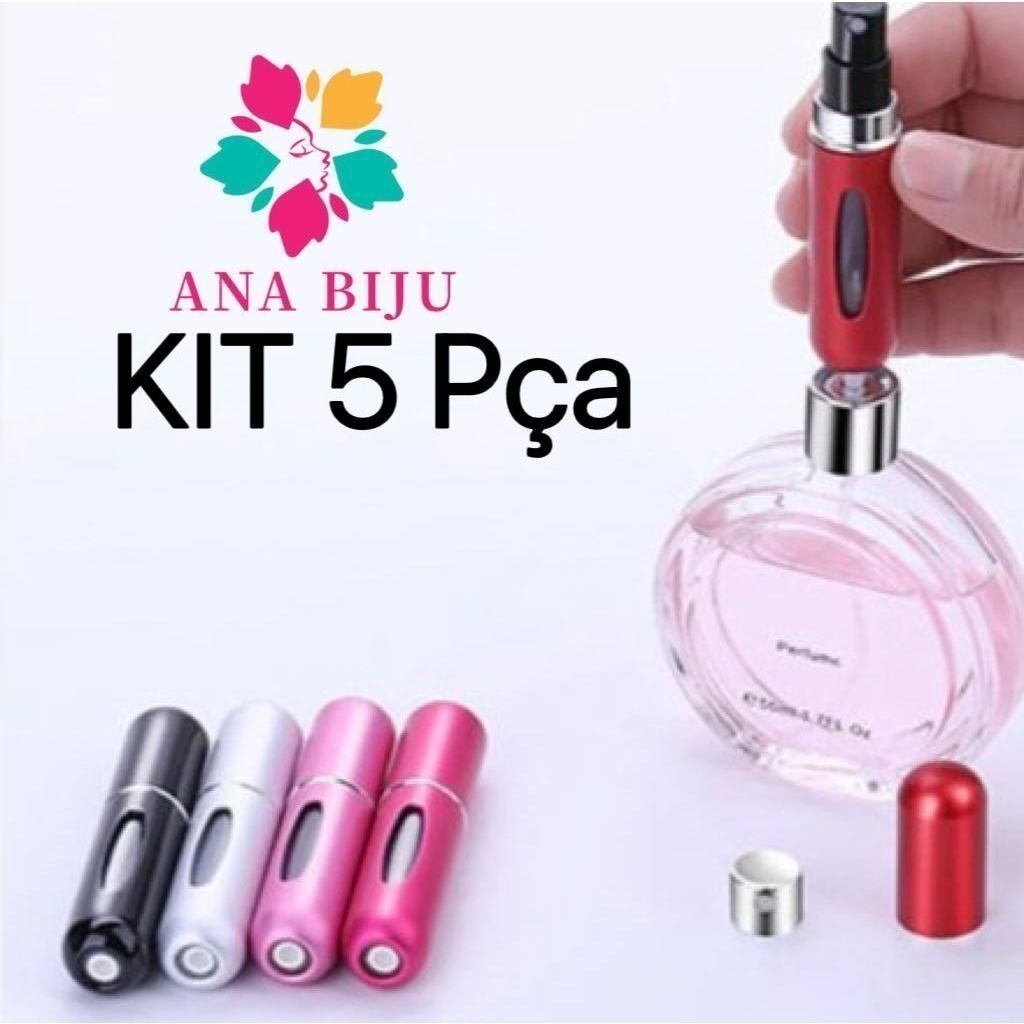 KIT 5 unidades Porta Perfume Recarregavel Portatil Spray 5ml-GUI ANA