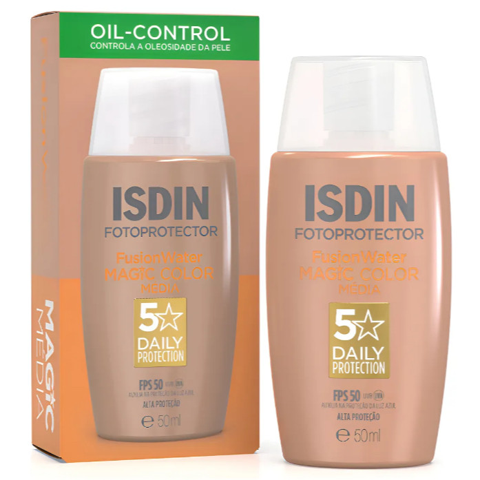 Fotoprotector ISDIN Fusion Water Média MAGIC Color FPS 50 em Oferta na Shopee