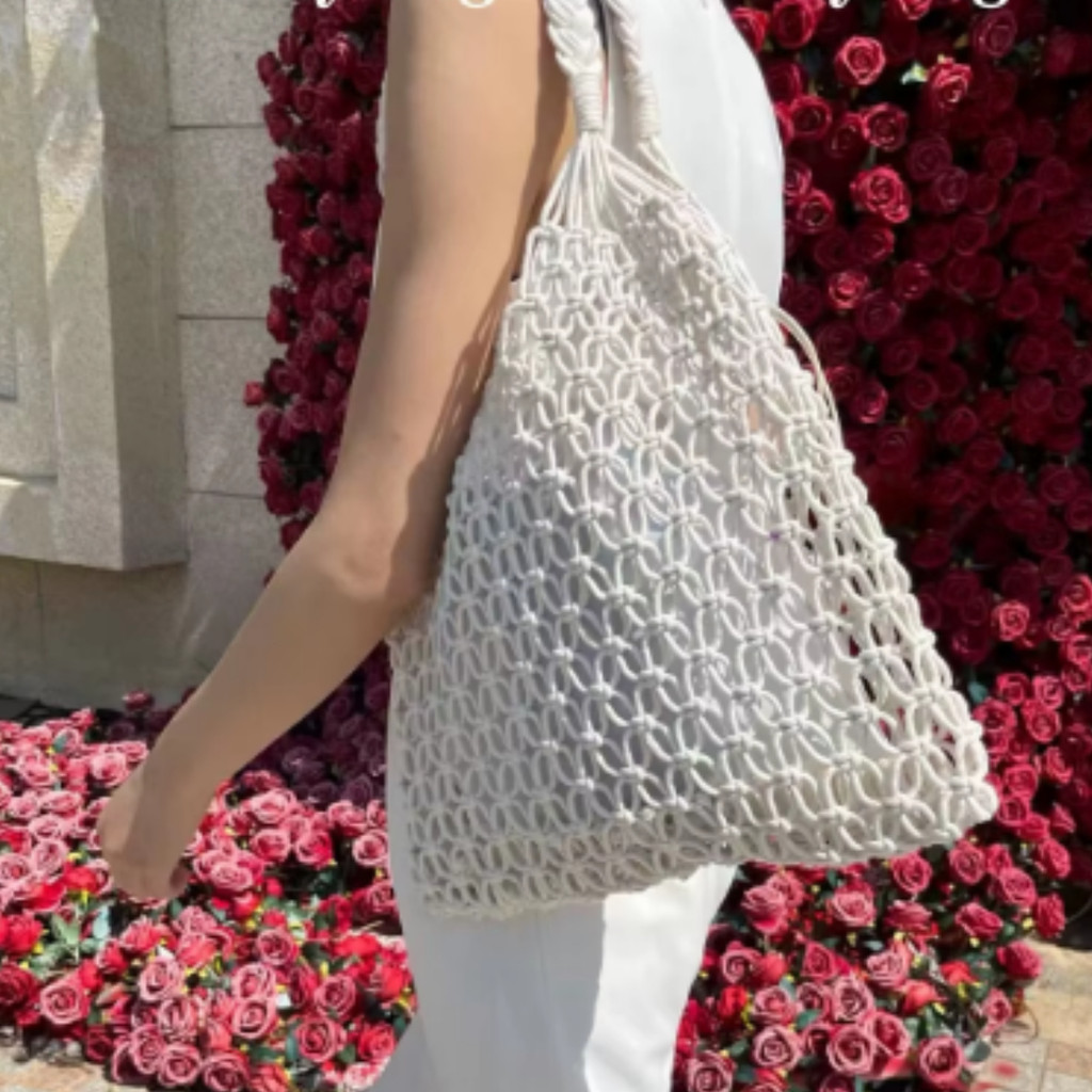 Bolsa Feminina Grande Sacola De Praia Rede Macrame Verão