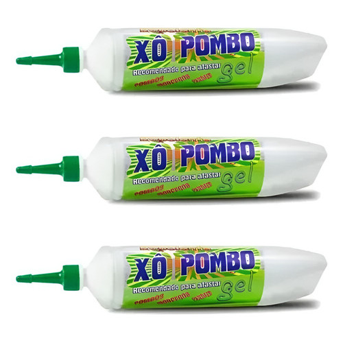Kit 3 Xo Pombo Gel Espanta Pássaros Pombos Bisnaga 250grs