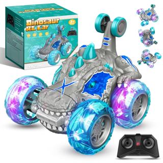 Carrinho Recarregável Controle Remoto Acrobata Gira 360 Graus Dinossauro Com Luzes Infantil Kizumba em Oferta na Shopee