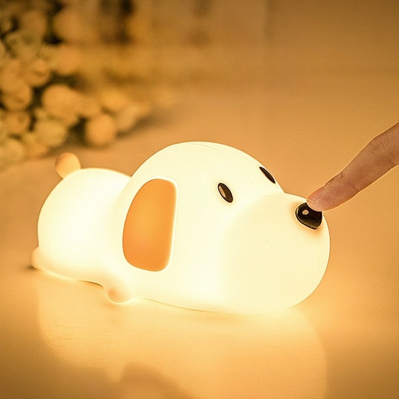 Luminária Mesa Bichinhos Recarregável Lâmpada Noturna Abajur Fofo Silicone Toque Touch Led