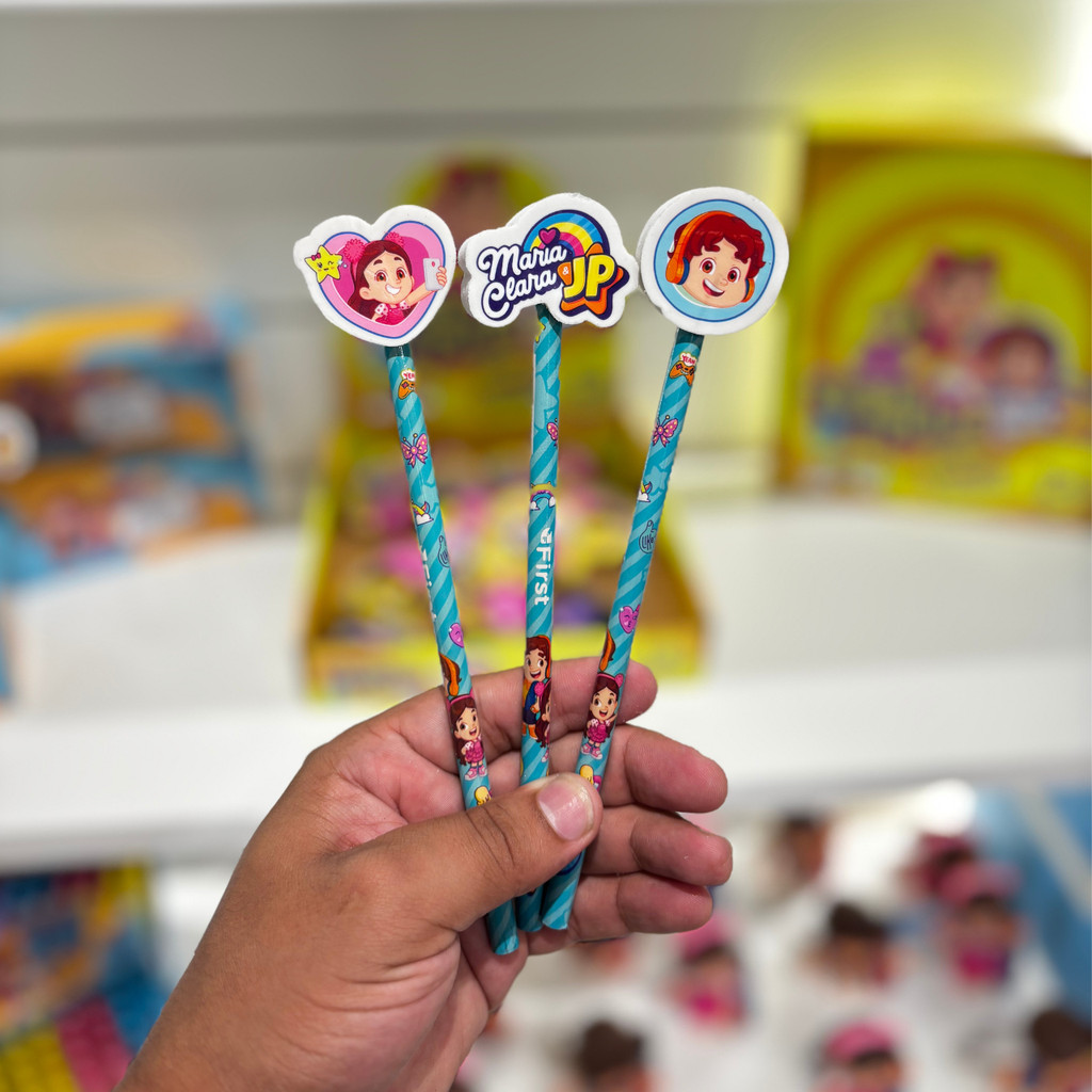 LÁPIS DE ESCREVER COM BORRACHA MARIA CLARA E JP