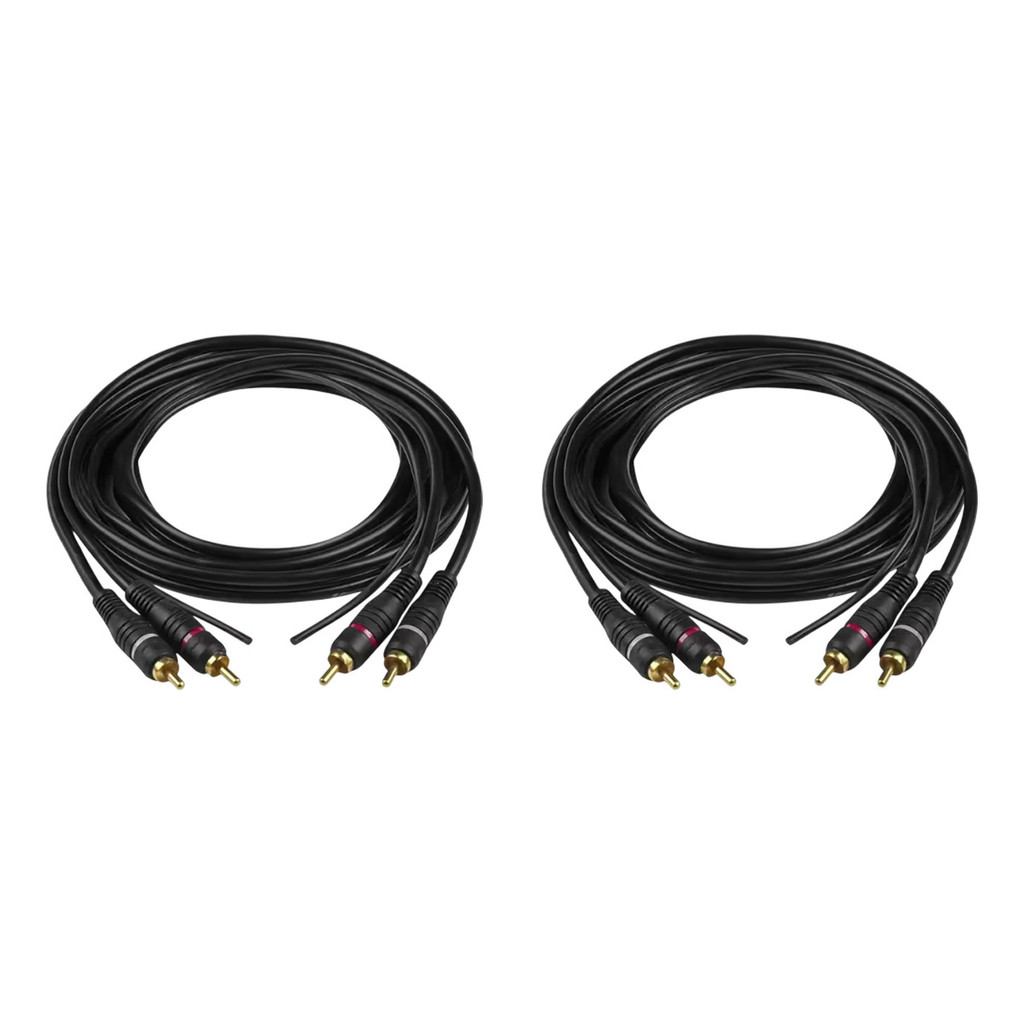 KIT 2 CABO RCA OURO 1,50 METROS PERMAK PARA SOM AUTOMOTIVO