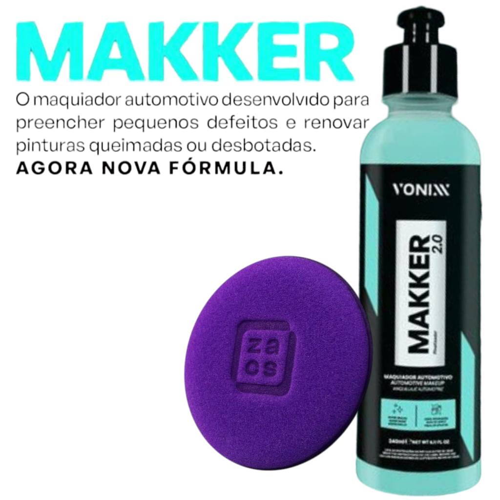 Makker Maquiador Automotivo Renova Pintura Defeitos Vonixx 240 ml com Aplicador Zacs em Oferta na Shopee