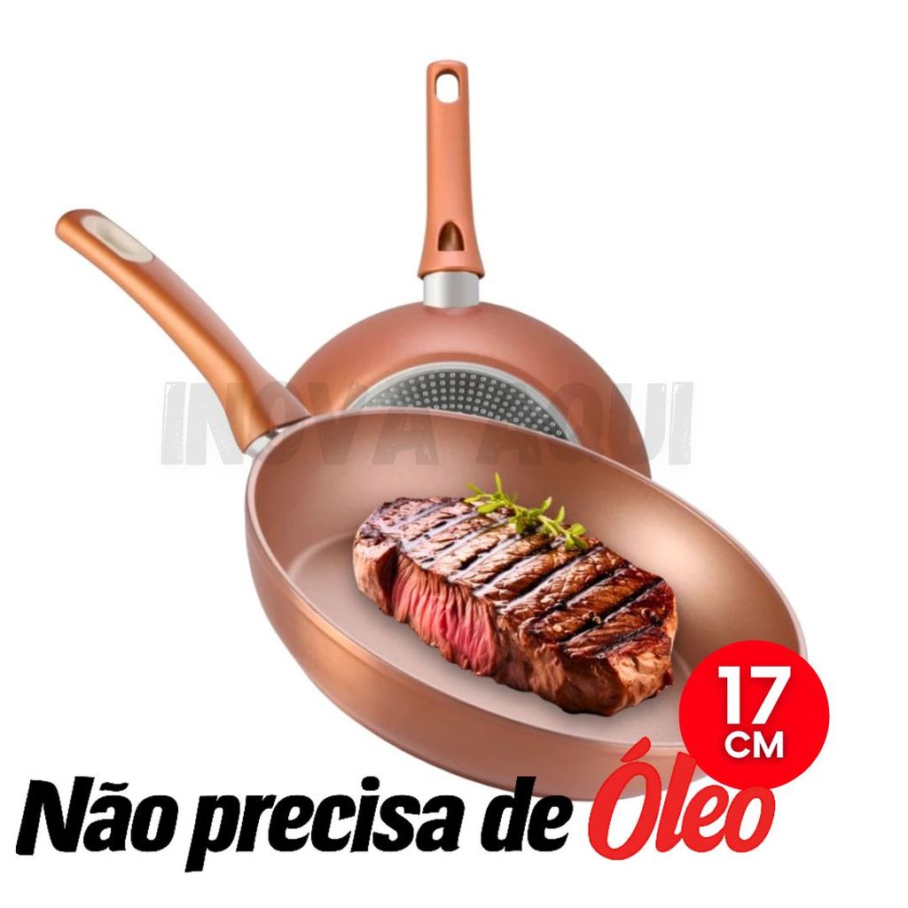 Frigideira 17cm Antiaderente Cerâmica Não Gruda Não Vai Óleo Utensilio Domestico Cozin Fitness Dieta em Oferta na Shopee