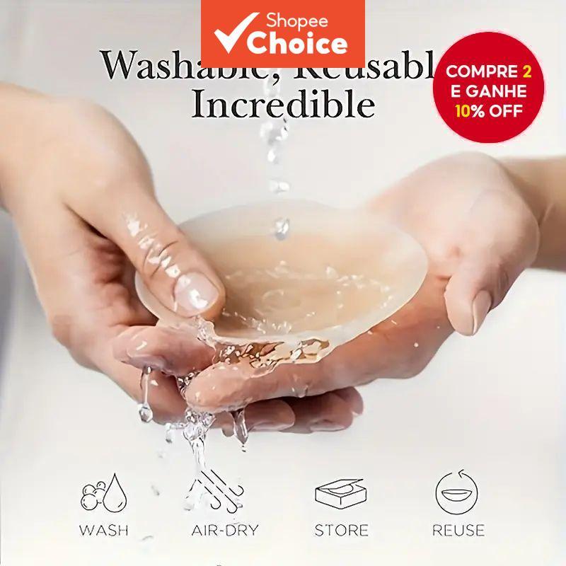 Capas Reutilizáveis Para Mamilos De Silicone 8 Cm-Autoadesivas , Invisíveis E Elevadores Mulheres (1 Par)