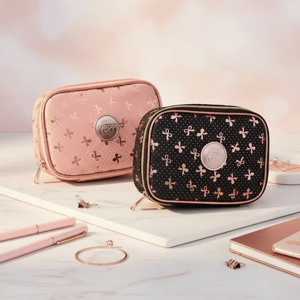 Estojo Detalhe Laço 22x15x6 cm - YEPP / Organizador Escolar / Materiais Estudo / Escritório em Oferta na Shopee