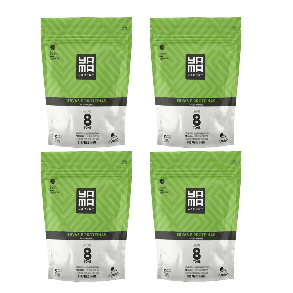 Pó Descolorante Yamá Ervas & Proteínas 300g – Abre Até 8 Tons!
